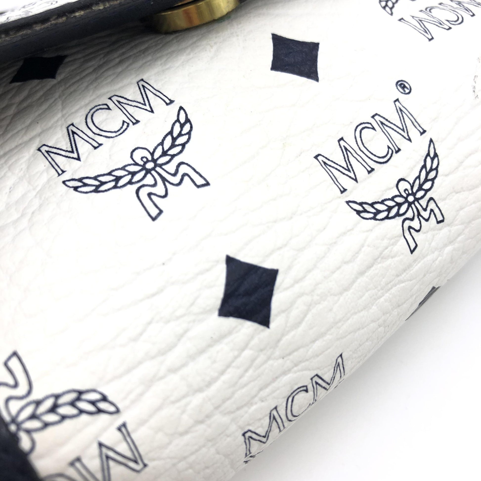 MCM Preloved Mini Crossbody Bag in Elegant White Visetos