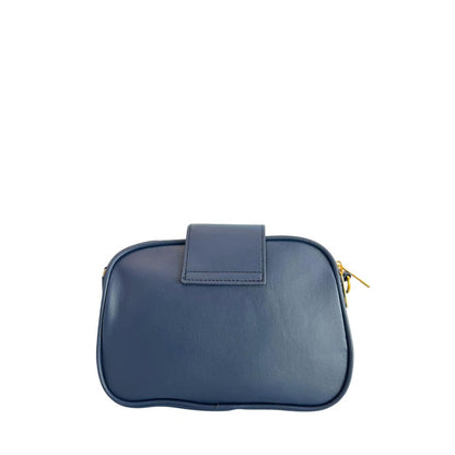Baldinini Trend Blue Faux Leather Chevron Crossbody Bag