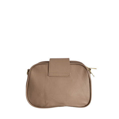 Baldinini Trend Beige Faux Leather Chevron Crossbody Bag