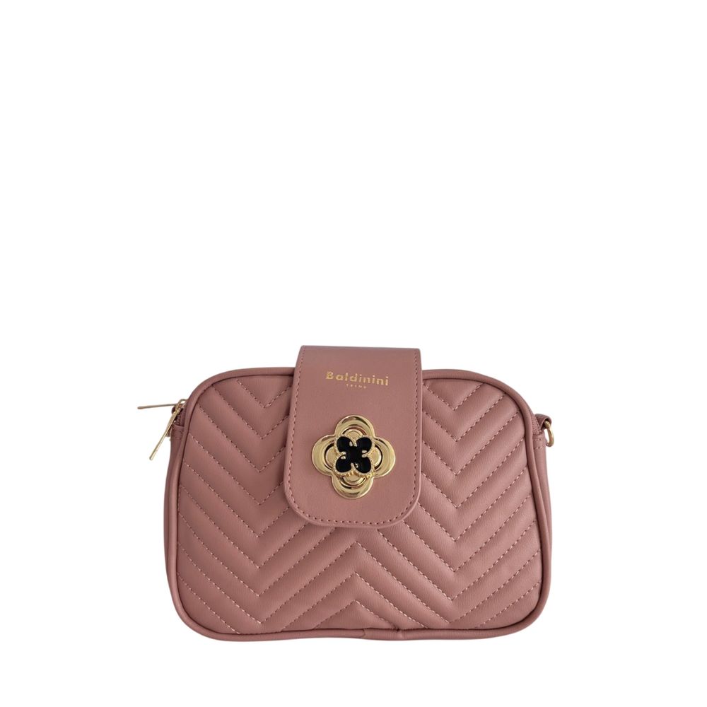 Baldinini Trend Blush Pink Faux Leather Quilted Crossbody Bag