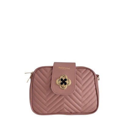 Baldinini Trend Blush Pink Faux Leather Quilted Crossbody Bag