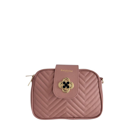 Baldinini Trend Blush Pink Faux Leather Quilted Crossbody Bag