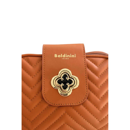 Baldinini Trend Brown Faux Leather Quilted Crossbody Bag