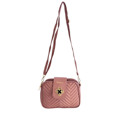 Baldinini Trend Blush Pink Faux Leather Quilted Crossbody Bag