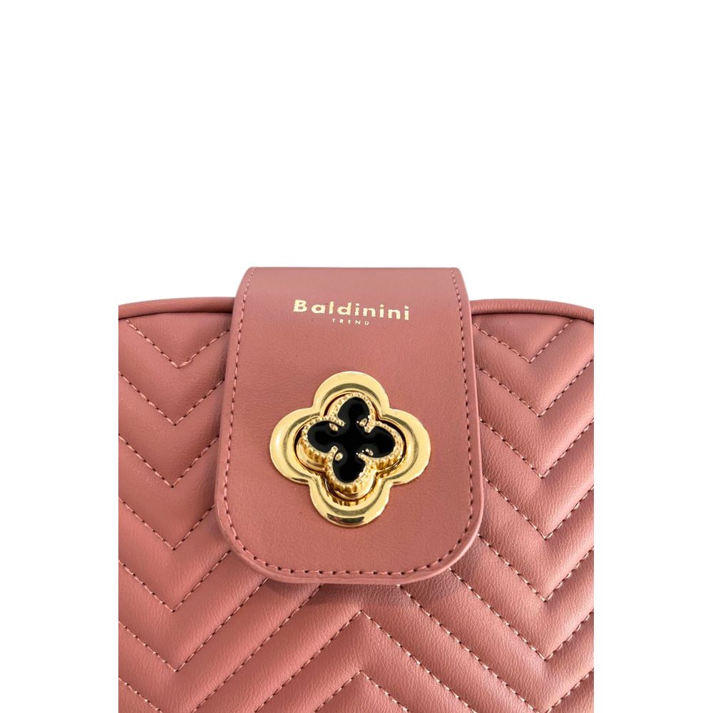 Baldinini Trend Blush Pink Faux Leather Quilted Crossbody Bag