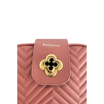 Baldinini Trend Blush Pink Faux Leather Quilted Crossbody Bag