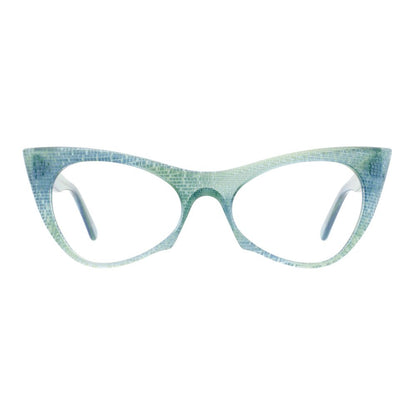 Andy Wolf Women’s Optical Glasses – Blue Cat Eye Frames, 53mm