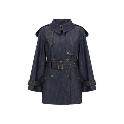 Burberry Blue Cotton Fitzrovia Trench Coat
