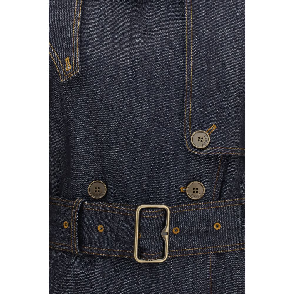 Burberry Blue Cotton Fitzrovia Trench Coat