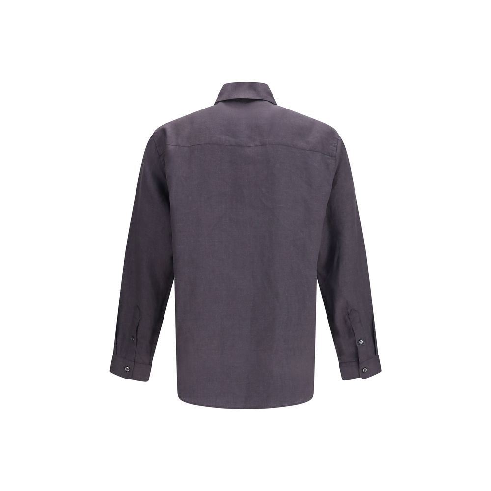 Deperlu Gray Linen Shirt - Effortless Elegance for Every Occasion