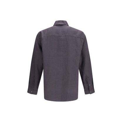 Deperlu Gray Linen Shirt - Effortless Elegance for Every Occasion