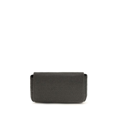 Brunello Cucinelli Precious Flap Black Leather Shoulder Bag