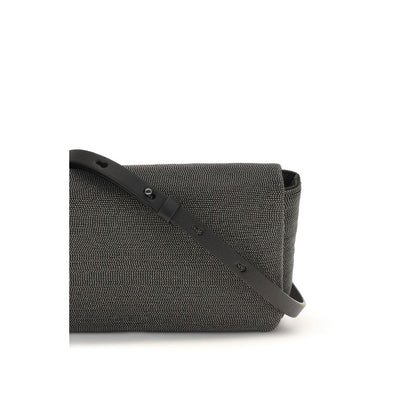 Brunello Cucinelli Precious Flap Black Leather Shoulder Bag
