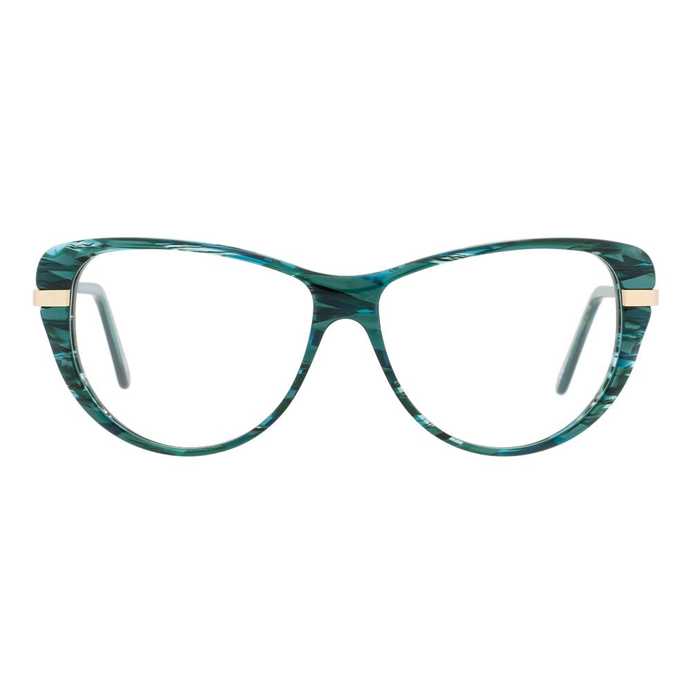 Andy Wolf Women’s Cat Eye Glasses – Green Metal Frame