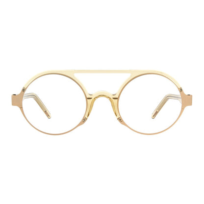 Andy Wolf Gold Metal Glasses – Unisex Round Frame, 49mm