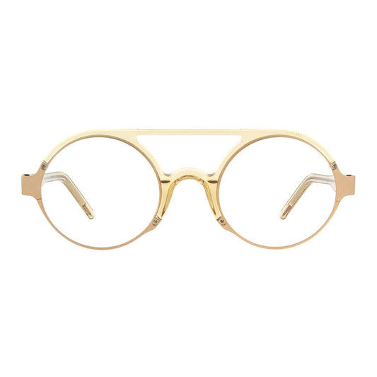 Andy Wolf Gold Metal Glasses – Unisex Round Frame, 49mm