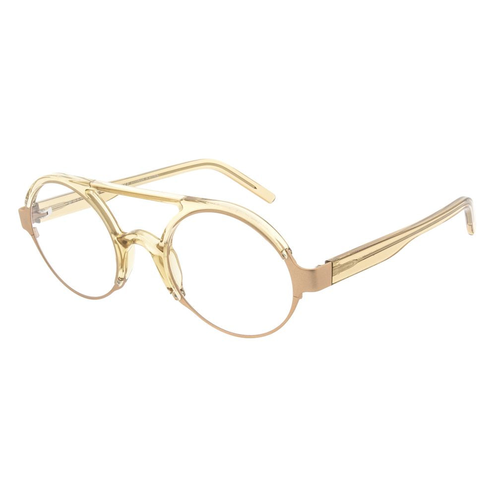 Andy Wolf Gold Metal Glasses – Unisex Round Frame, 49mm