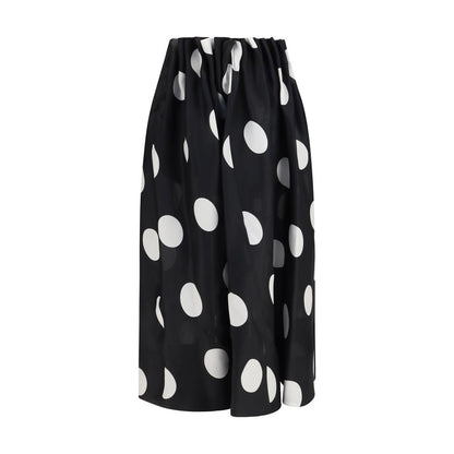 Khaite Black & White Polka Dot Riley Silk Skirt