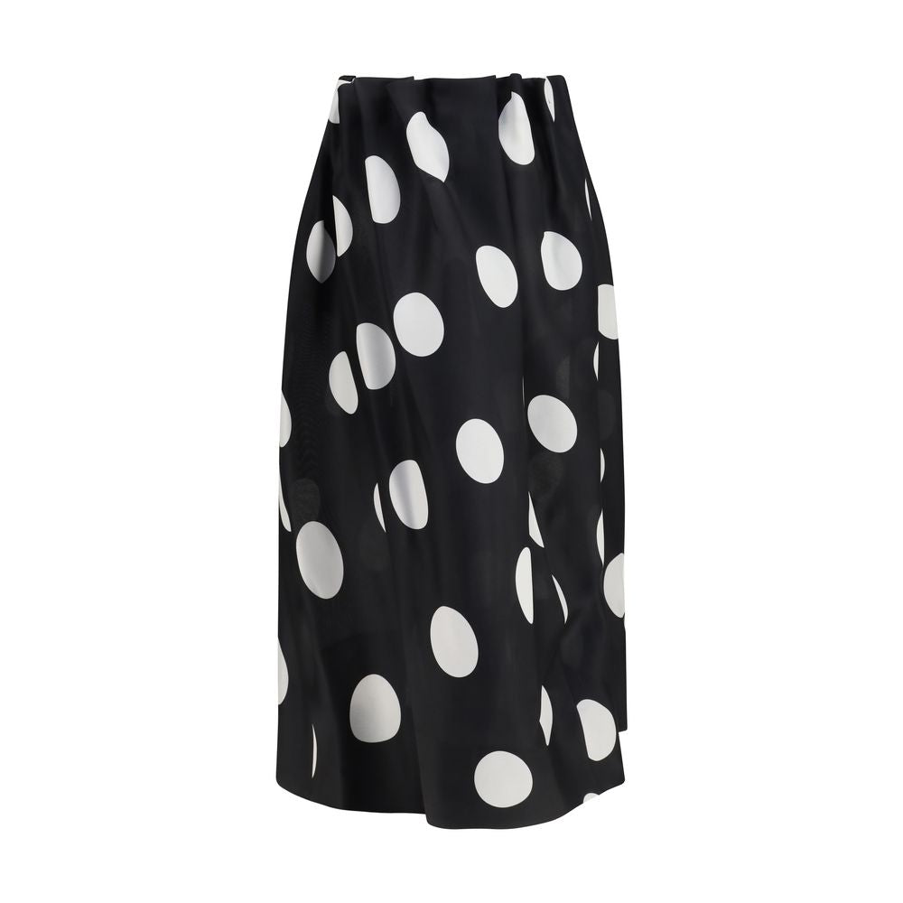 Khaite Black & White Polka Dot Riley Silk Skirt
