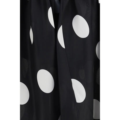 Khaite Black & White Polka Dot Riley Silk Skirt