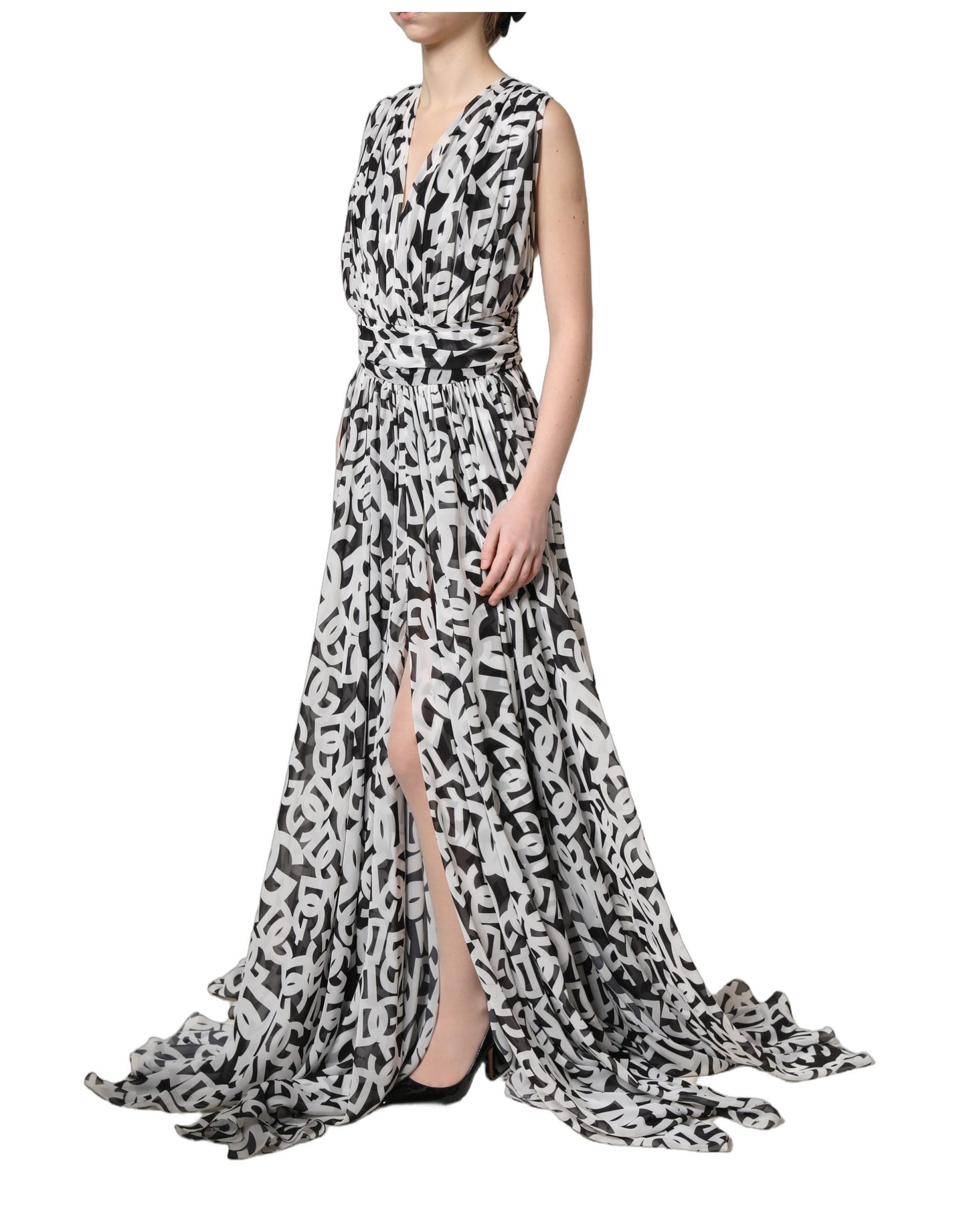 Dolce & Gabbana Logo Sleeveless Floor Length Maxi Dress