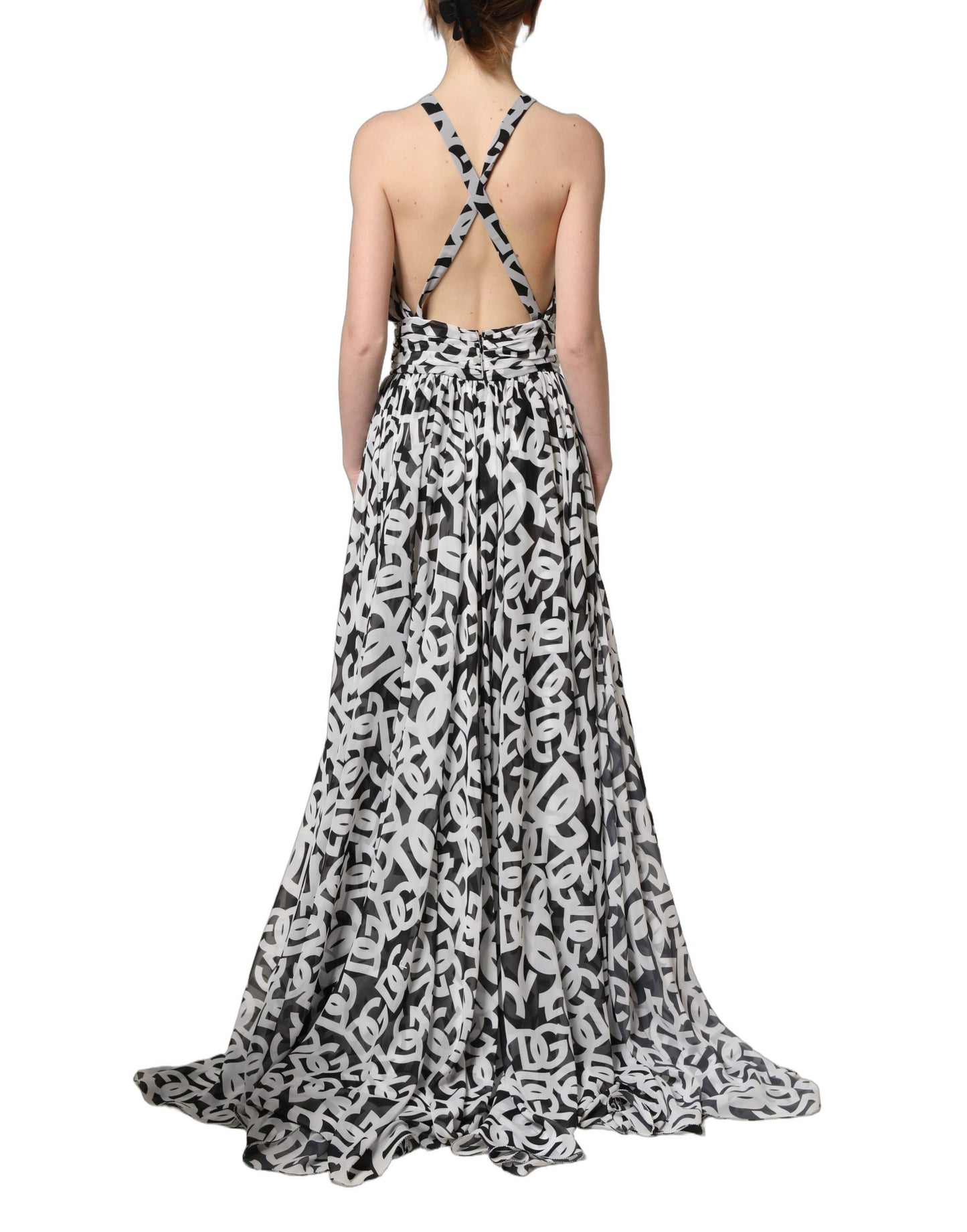 Dolce & Gabbana Logo Sleeveless Floor Length Maxi Dress