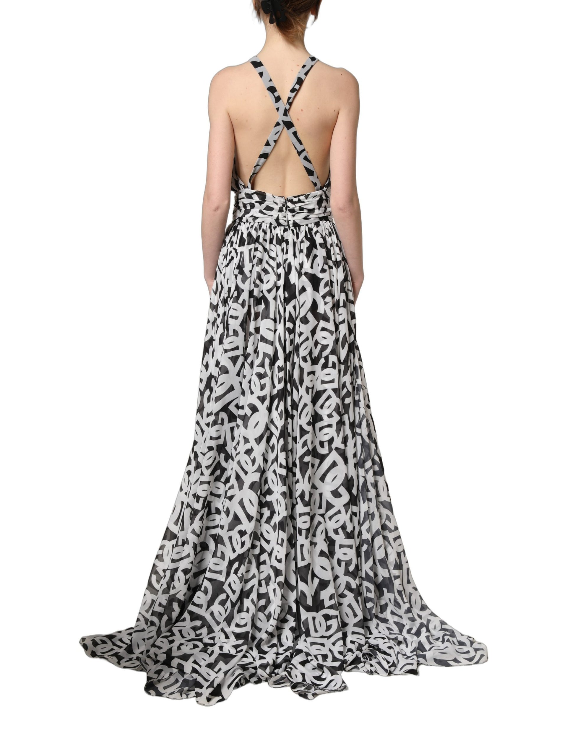 Dolce & Gabbana Logo Sleeveless Floor Length Maxi Dress
