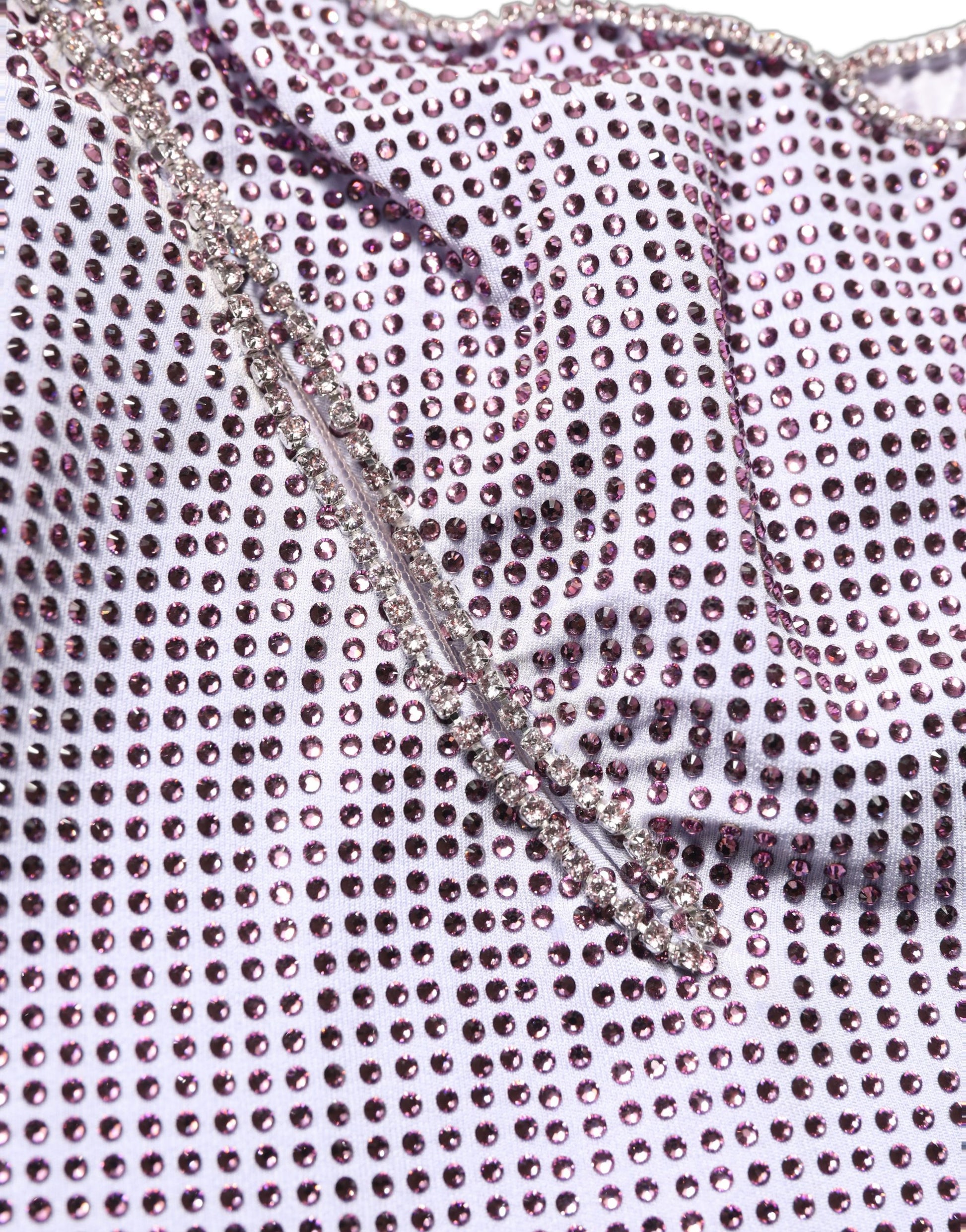 Dolce & Gabbana Purple Crystal One Shoulder Evening Gown Dress