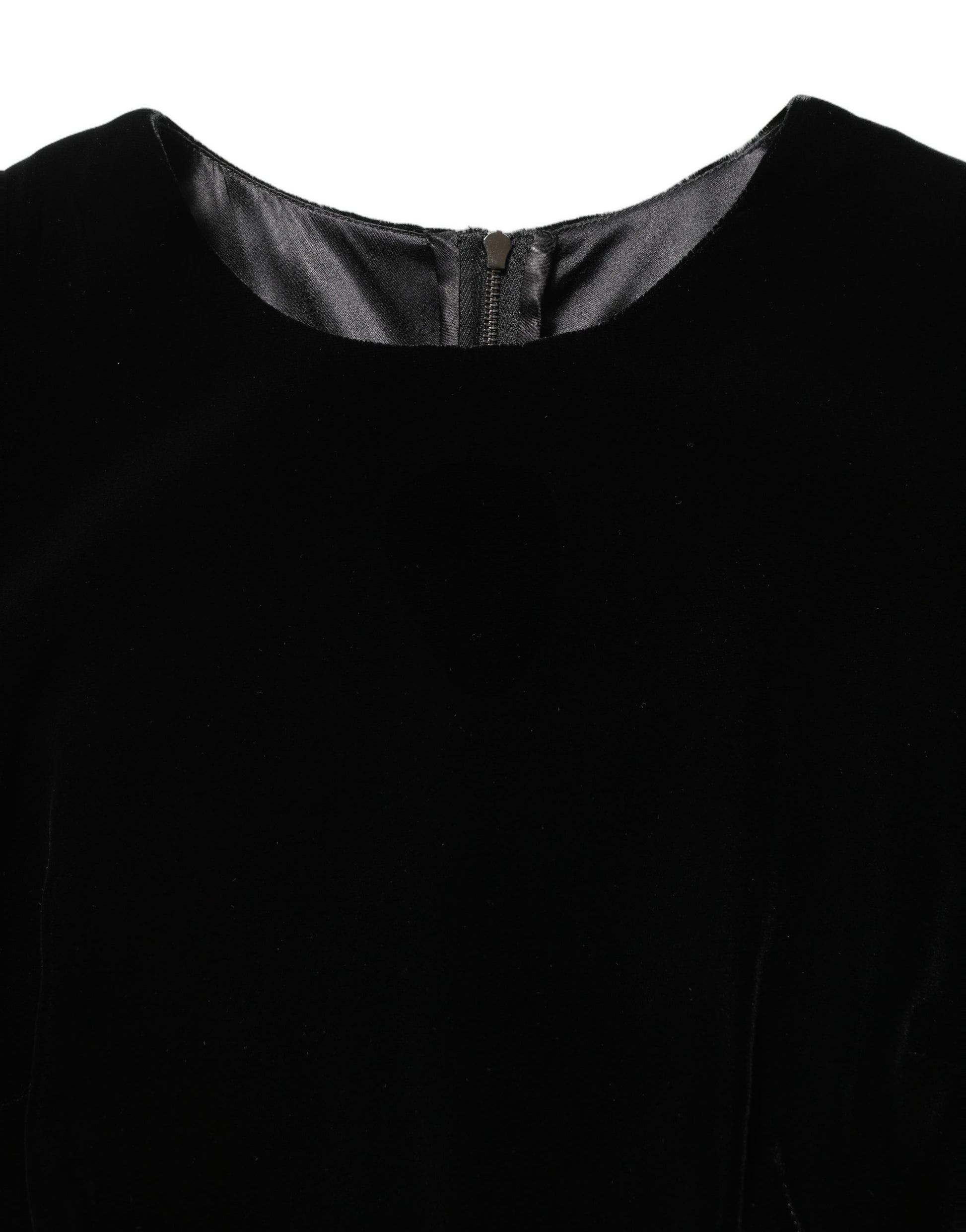 Dolce & Gabbana Black Viscose Velvet Floor Length Gown Dress