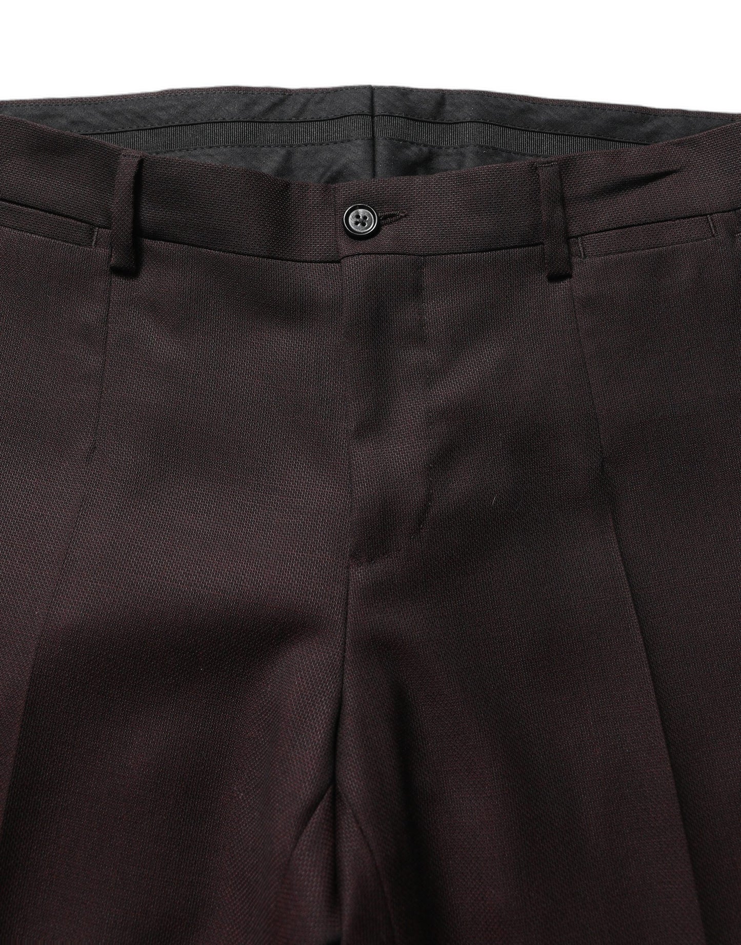Dolce & Gabbana Brown Straight Leg Silk Dress Trousers