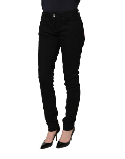 Dolce & Gabbana Black Queen Embroidery PREMIUM Denim Jeans