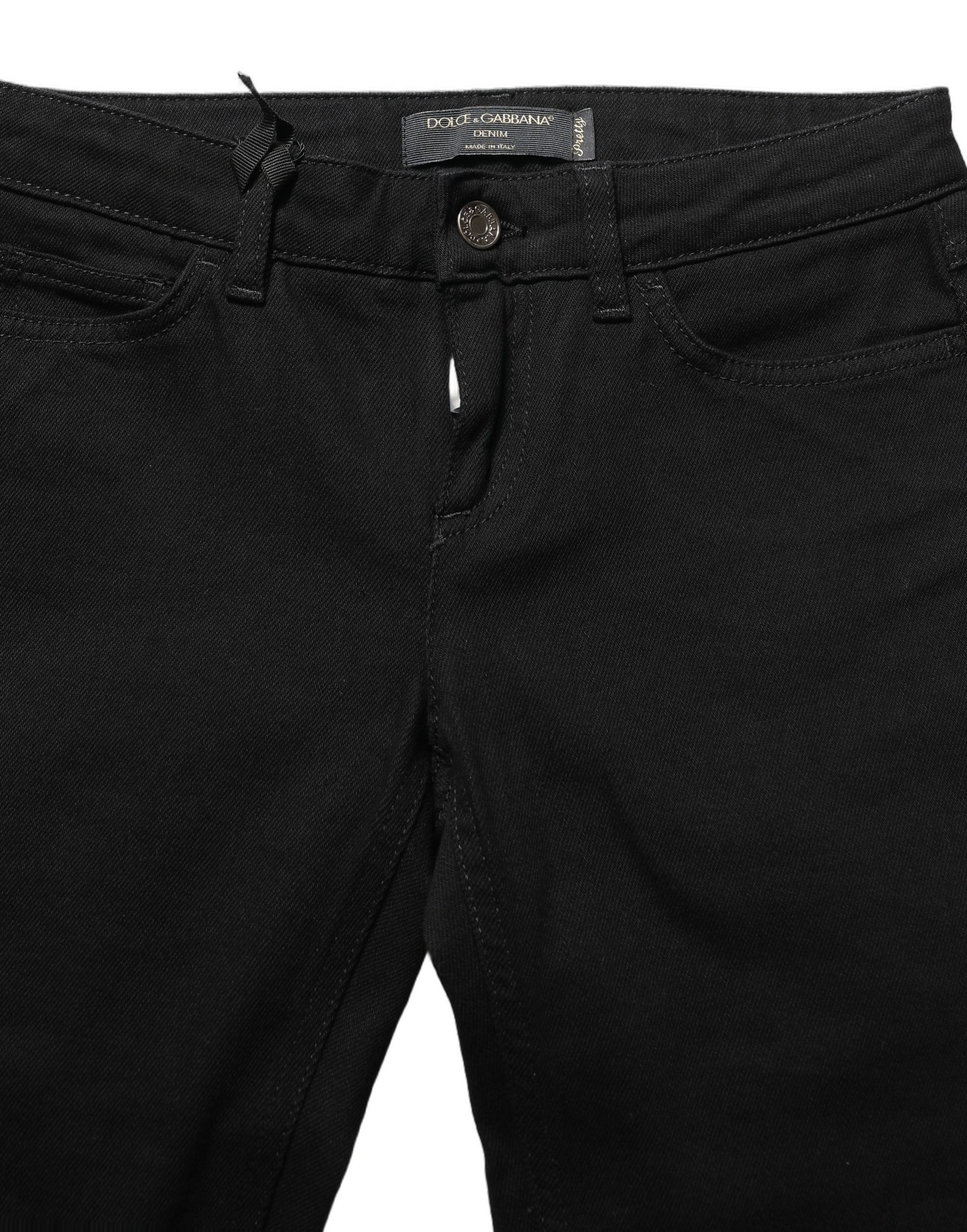 Dolce & Gabbana Black Queen Embroidery PREMIUM Denim Jeans