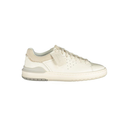 Clarks White Leather Men's Sneakers