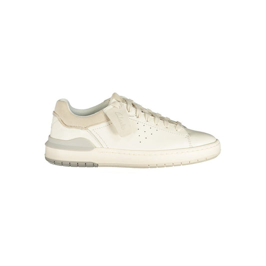 Clarks White Leather Men's Sneakers