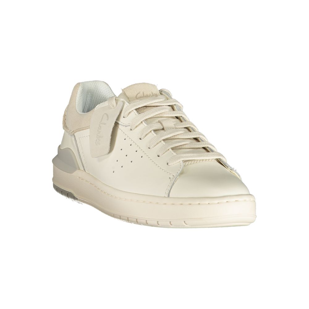Clarks White Leather Men's Sneakers