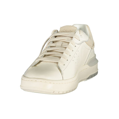 Clarks White Leather Men's Sneakers