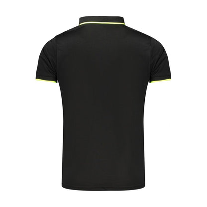 LOTTO Black Polyester Men's Polo Shirt