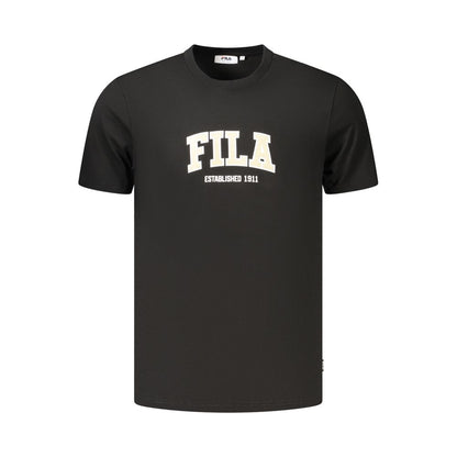 Fila Black Cotton Men's T-Shirt - Rifredi Design