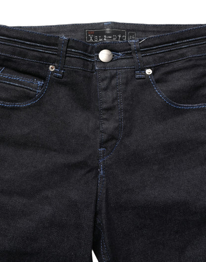 Acht Black Cotton Stretch High Waist Skinny Denim Trouser Jeans