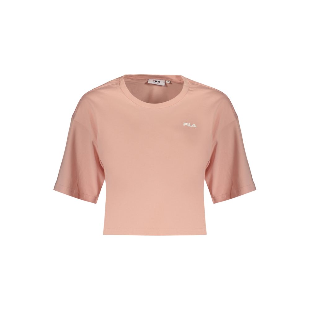 Fila Pink Cotton Women's Locri Loose Cropped T-Shirt