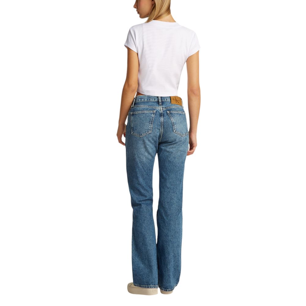 Calvin Klein Jeans Monogram Baby Tee - White Cotton Short Sleeve T-Shirt