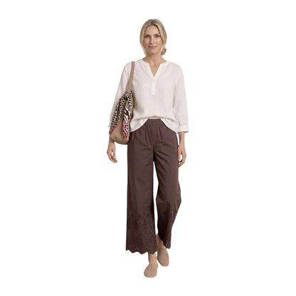 Street One SOL_Shiffley Brown Cotton Casual Pants