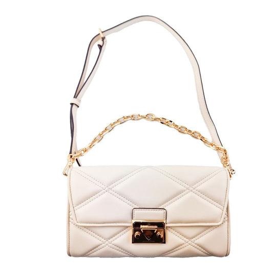 Michael Kors Beige Leather Shoulder Bag - Elegance in Every Detail