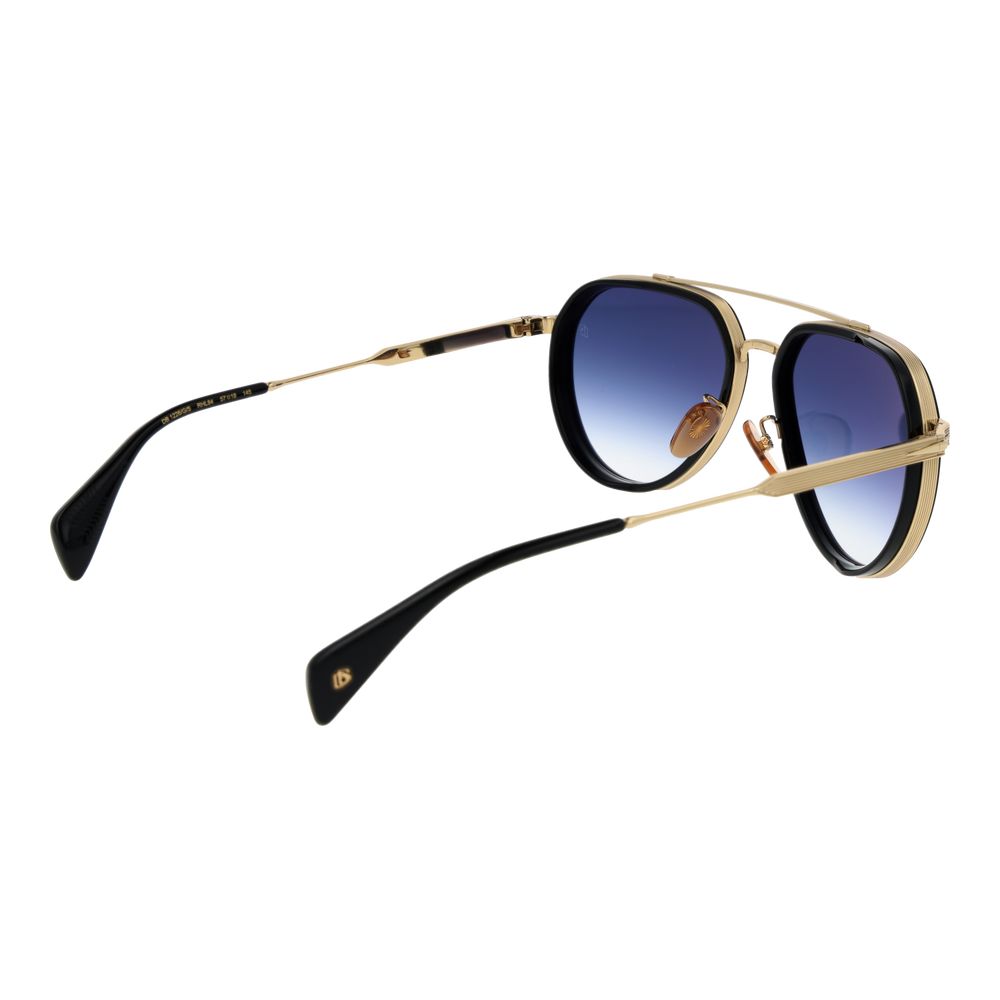 David Beckham Men's Sunglasses – Black Aviator Frame, Blue Gradient Lenses