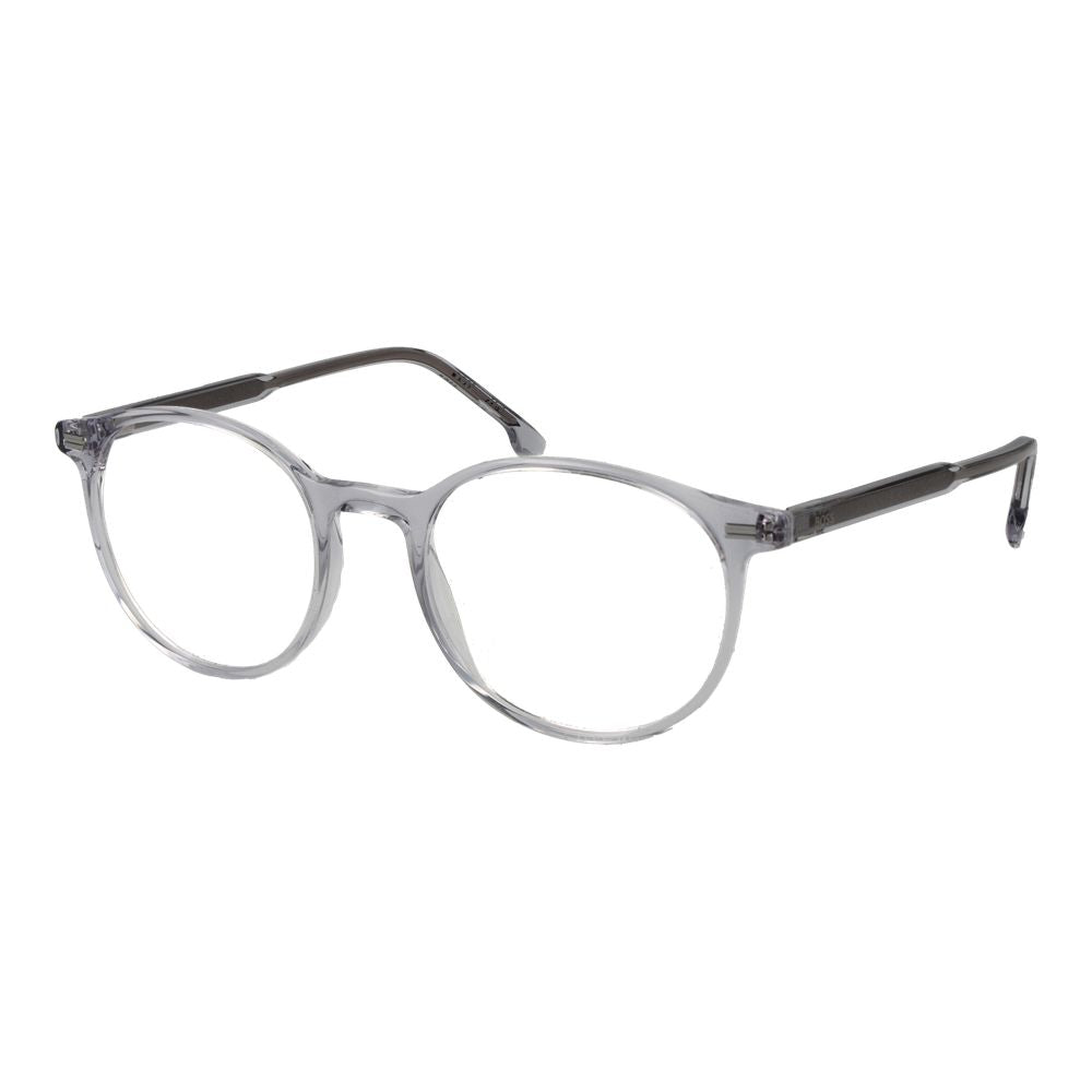 Hugo Boss Men's Gray Acetate Glasses – Panto Frame, 51mm