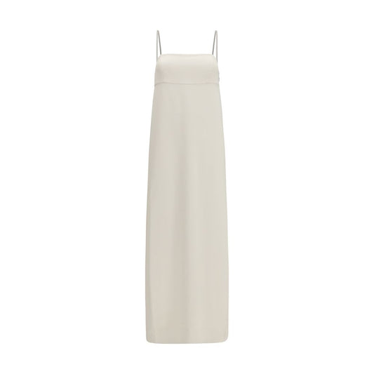 Brunello Cucinelli White Monili-detail Maxi Gown