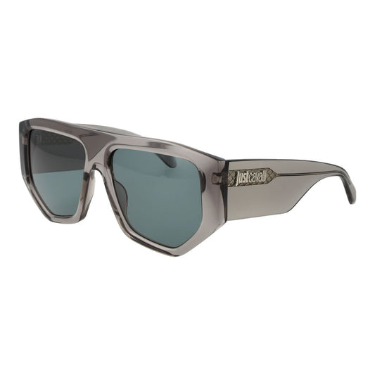 Just Cavalli Unisex Sunglasses – Gray Square Frame, Turquoise Lenses