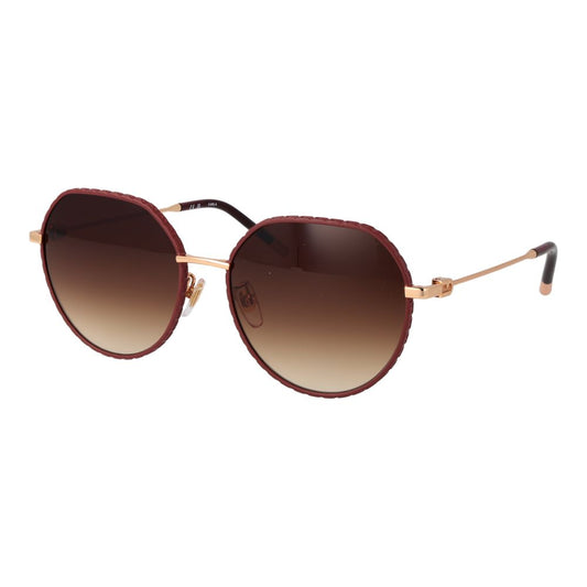 Furla Women’s Sunglasses – Rose Gold Metal Frame, Brown Gradient Lenses
