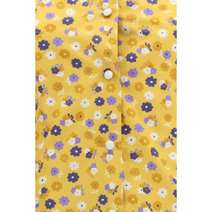 Miu Miu Bicolor Cotton Casual Dress - Floral Midi Elegance