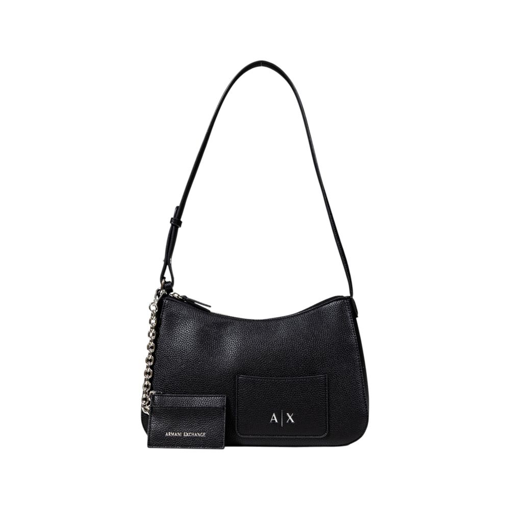 Armani Exchange Black Polyester Handbag - Stylish Medium Shoulder Bag
